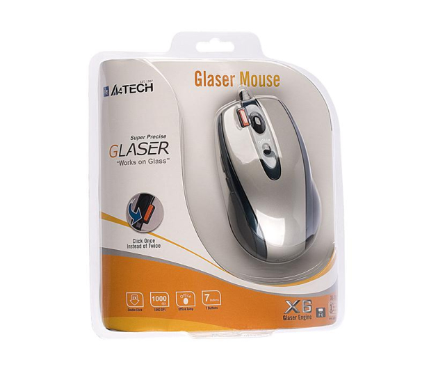 A4Tech X6-70D Glaser srebrno-czarna USB - 23850 - zdjęcie 2